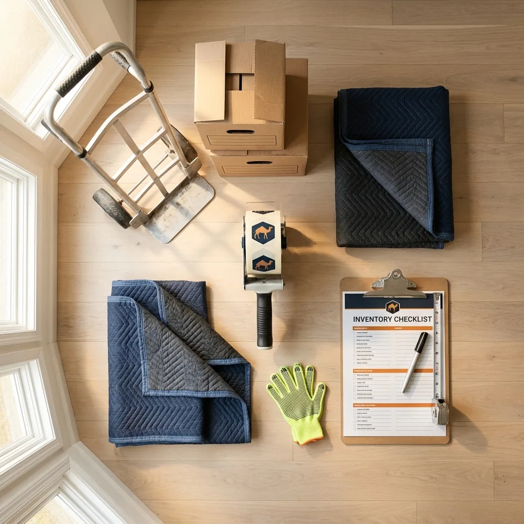 Professional moving supplies and packing materials layout for South Lebanon residential relocations