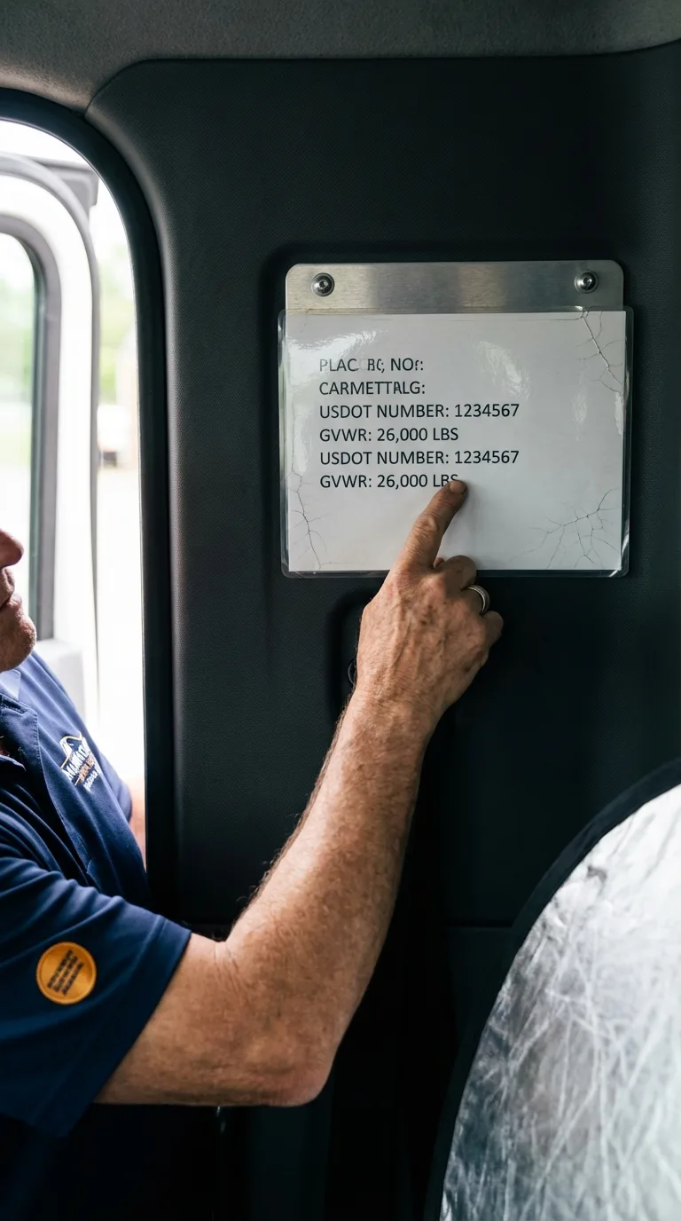 USDOT licensing placard verification in South Lebanon